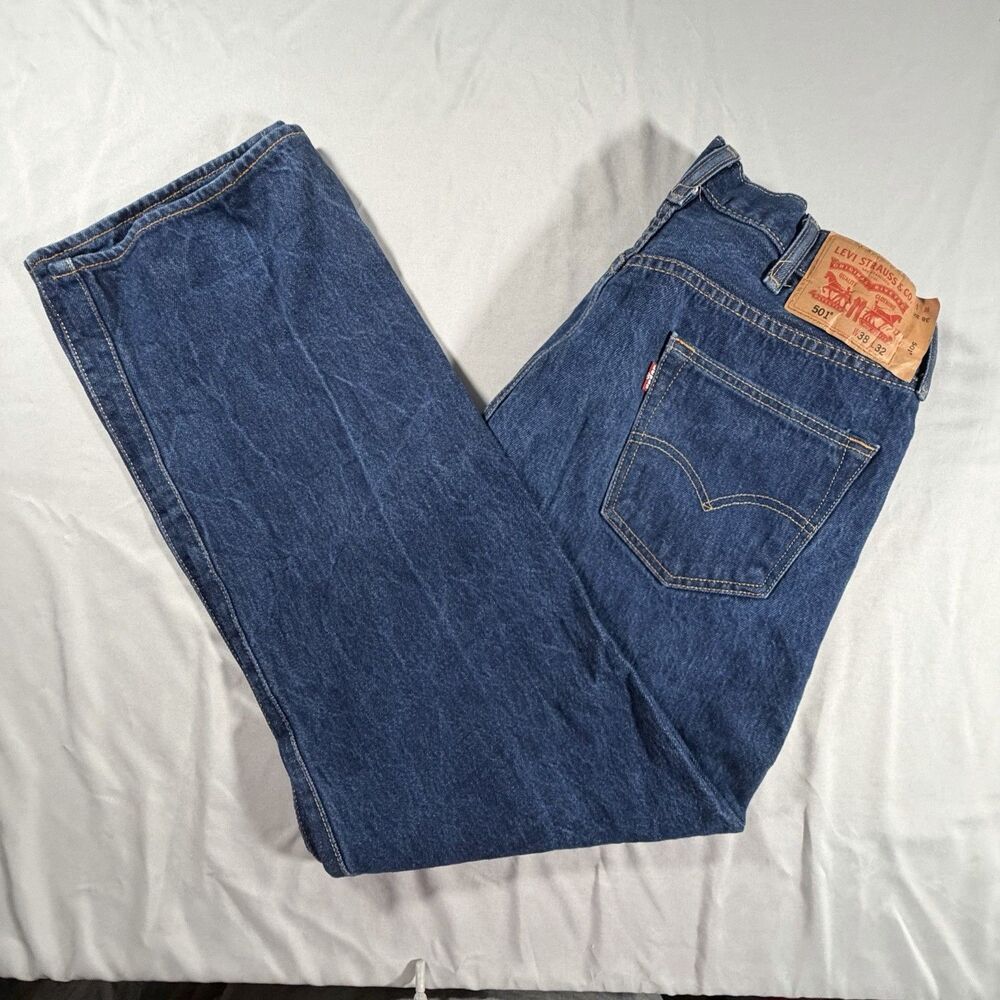 Levi's 501 Jeans 38x32 Medium Wash Straight Leg Button Fly Men's Denim Pants